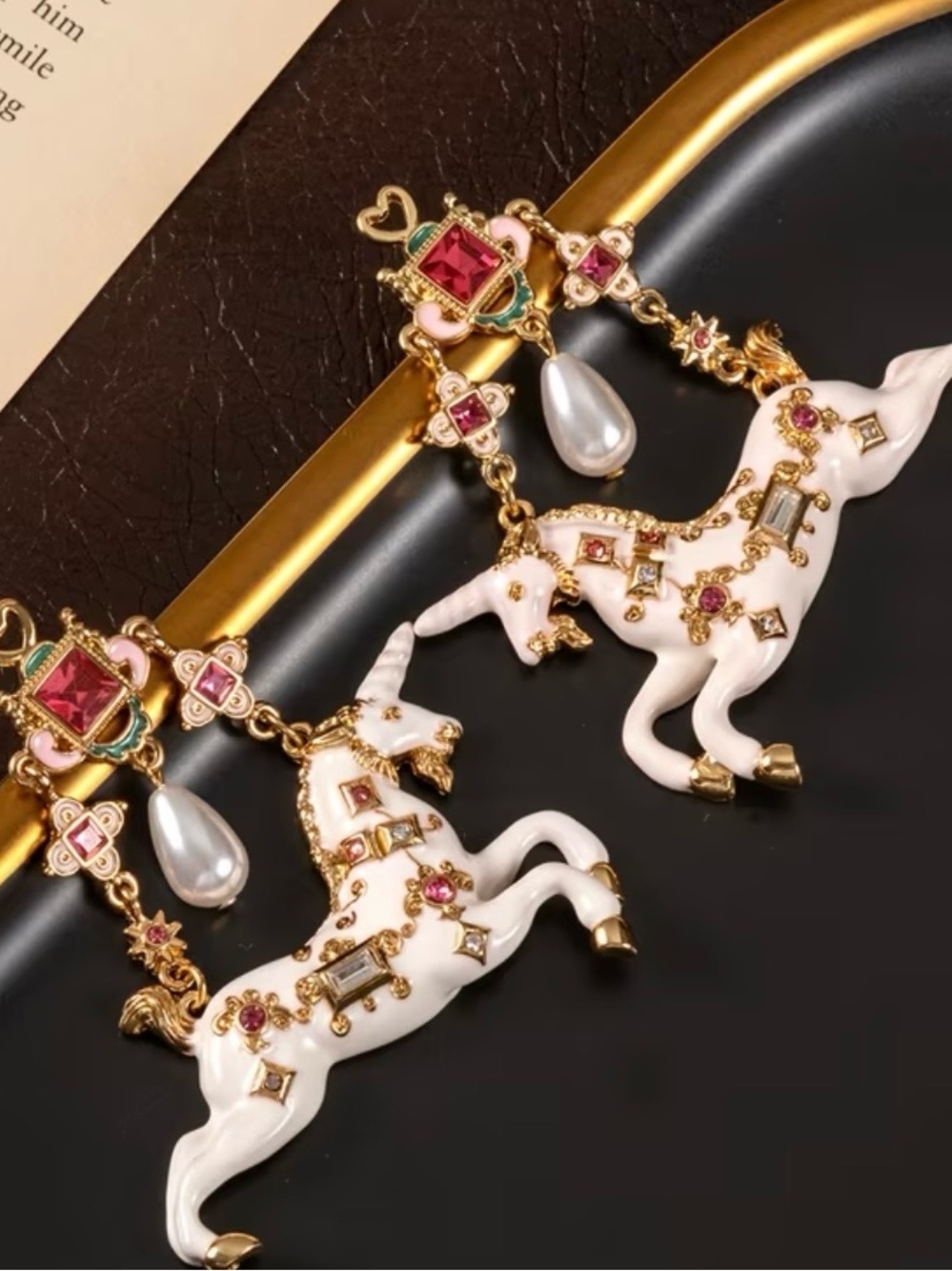 Gorgeous Vintage Style Unicorn Design Earrings